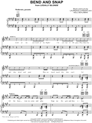 Bend and Snap Sheet Music from Legally Blonde: The Musical - Piano/Vocal/Guitar, Singer Pro