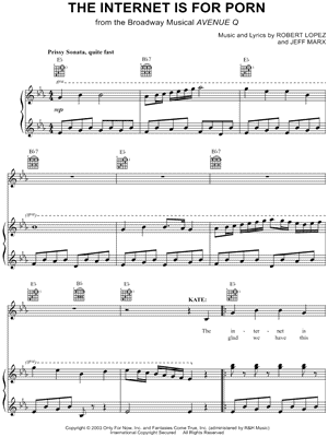 The Internet Is for Porn Sheet Music from Avenue Q - Piano/Vocal/Guitar, Singer Pro
