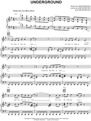 Underground Sheet Music from Memphis - Piano/Vocal/Guitar