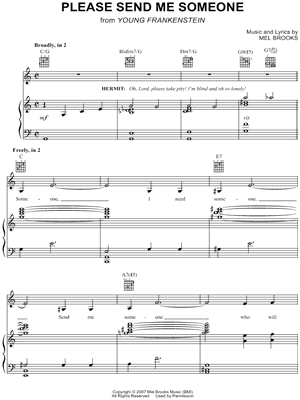 Please Send Me Someone Sheet Music from Young Frankenstein [Musical] - Piano/Vocal/Guitar