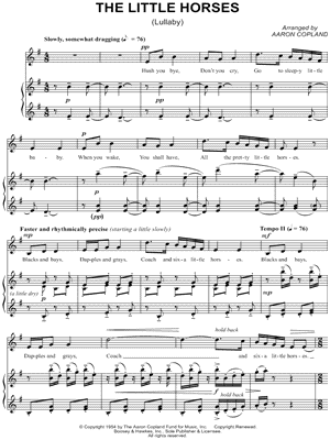 The Little Horses - (Lullaby) - Sheet Music (Digital Download)