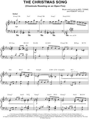 Robert Wells "The Christmas Song" Sheet Music (Piano Solo) - Download & Print