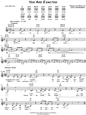 You Are Exalted Sheet Music by Christ For The Nations - Leadsheet