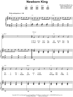 Newborn King Sheet Music by Worship Together - Piano/Vocal/Guitar, Singer Pro