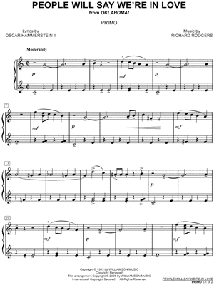 People Will Say We're In Love Sheet Music from Oklahoma! - Instrumental Duet