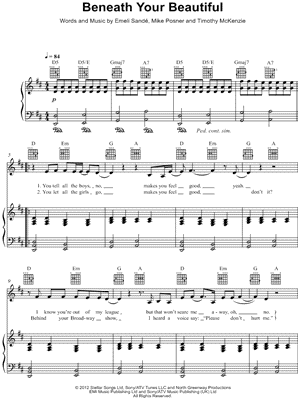 Beneath Your Beautiful Sheet Music by Labrinth - Piano/Vocal/Guitar, Singer Pro