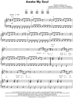 Awake My Soul Sheet Music by Chris Tomlin - Piano/Vocal/Guitar, Singer Pro