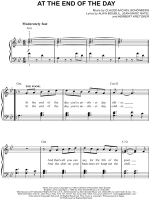 download digital sheet music of claude michel schonberg for piano voice bring him home sheet music free