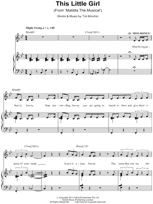 This Little Girl Sheet Music from Matilda: The Musical - Piano/Vocal/Chords