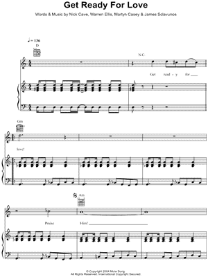Get Ready for Love Sheet Music by Nick Cave - Piano/Vocal/Guitar, Singer Pro