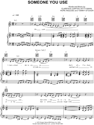 Someone You Use Sheet Music by Vonda Shepard - Piano/Vocal/Guitar, Singer Pro