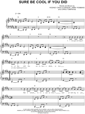 Sure Be Cool If You Did Sheet Music by Blake Shelton - Piano/Vocal/Chords, Singer Pro
