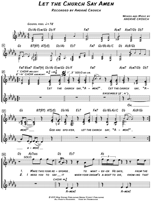 Let the Church Say Amen Sheet Music by Andra Crouch - Leadsheet