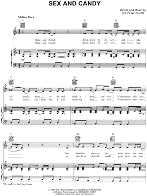 Sex and Candy Sheet Music by Marcy Playground - Piano/Vocal/Guitar