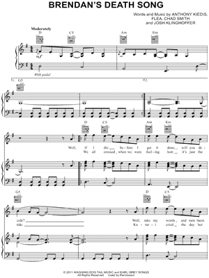 Brendan's Death Song Sheet Music by Red Hot Chili Peppers - Piano/Vocal/Guitar