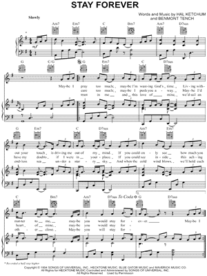 Stay Forever Sheet Music by Hal Ketchum - Piano/Vocal/Guitar