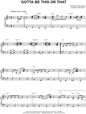 Gotta Be This or That Sheet Music by Benny Goodman - Piano/Vocal/Chords