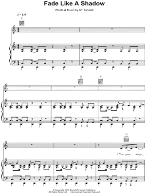 Fade Like a Shadow Sheet Music by KT Tunstall - Piano/Vocal/Guitar