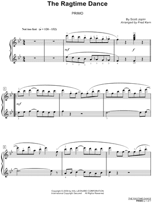 The Ragtime Dance Sheet Music by Scott Joplin - Instrumental Duet