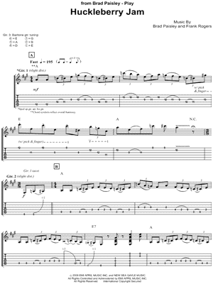 Brad Paisley - Huckleberry Jam - Sheet Music (Digital Download)