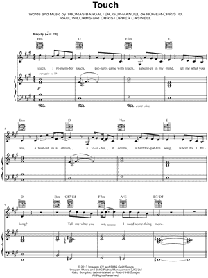 Touch Sheet Music by Daft Punk - Piano/Vocal/Guitar, Singer Pro