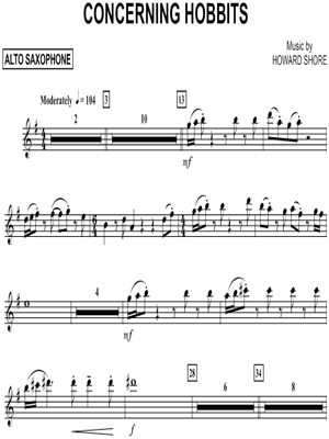 ... Hobbits - Alto Sax from The Lord of the Rings - Digital Sheet Music