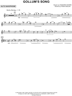 ... Song - Alto Saxophone from The Lord of the Rings - Digital Sheet Music