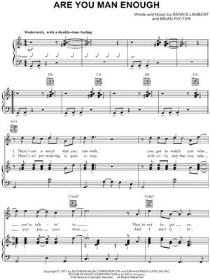 Are You Man Enough Sheet Music by The Four Tops - Piano/Vocal/Guitar