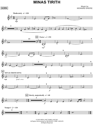 ... Tirith - French Horn from The Lord of the Rings - Digital Sheet Music