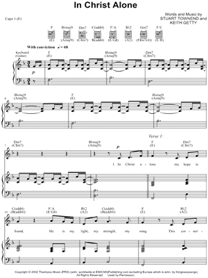In Christ Alone Sheet Music by Passion - Piano/Vocal/Guitar, Singer Pro