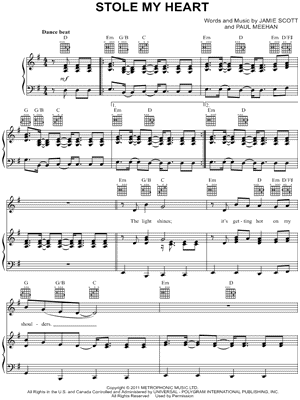 Stole My Heart Sheet Music by One Direction - Piano/Vocal/Guitar