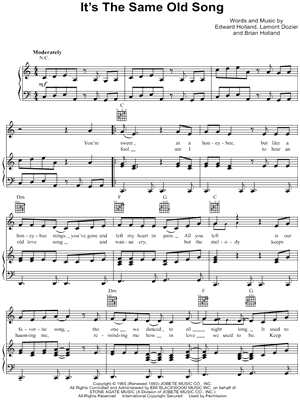 It's the Same Old Song Sheet Music by The Four Tops - Piano/Vocal/Guitar
