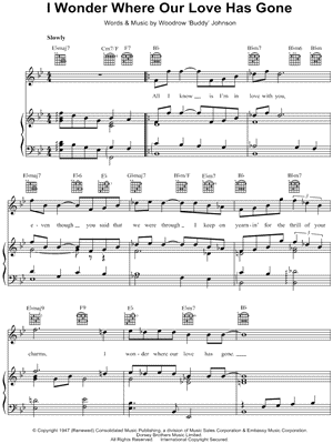 I Wonder Where Our Love Has Gone Sheet Music by Woodrow Buddy Johnson - Piano/Vocal/Guitar
