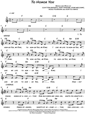 To Honor You Sheet Music by Ryan Williams - Leadsheet