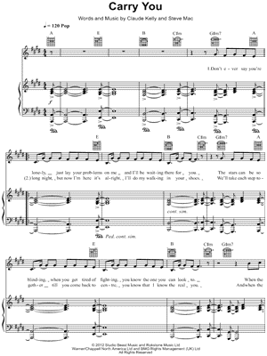 Carry You Sheet Music by Union J - Piano/Vocal/Guitar, Singer Pro