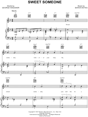 Sweet Someone Sheet Music by Baron Keyes - Piano/Vocal/Guitar