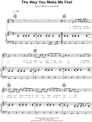 The Way You Make Me Feel Sheet Music by McFly - Piano/Vocal/Guitar, Singer Pro