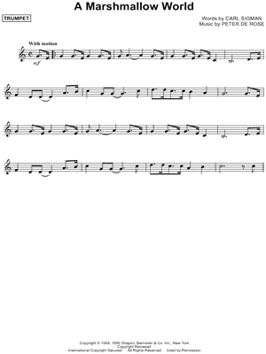 A Marshmallow World Sheet Music by Peter De Rose - Trumpet Solo