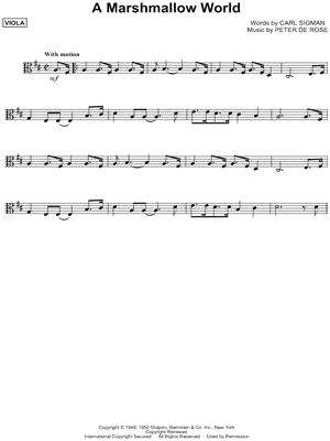 A Marshmallow World Sheet Music by Peter De Rose - Viola Solo