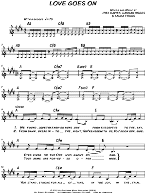 Love Goes On Sheet Music by Hillsong Young & Free - Leadsheet