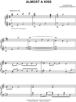 Almost a Kiss Sheet Music from Twilight II: New Moon - Piano Solo