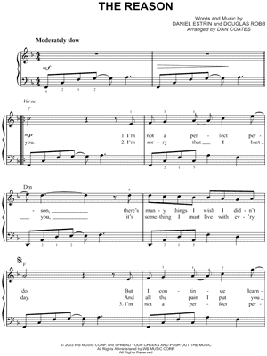 The Reason Sheet Music by Hoobastank - Easy Piano