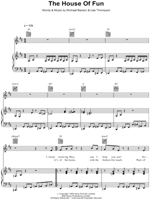 The House of Fun Sheet Music by Madness - Piano/Vocal/Guitar, Singer Pro