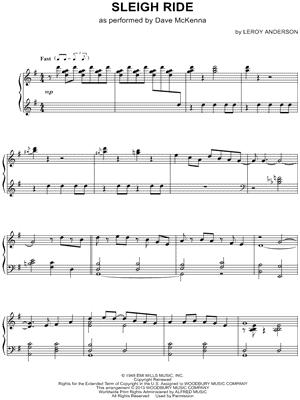 Sleigh Ride Sheet Music by Dave McKenna - Piano Solo