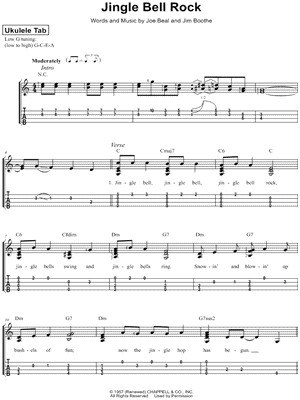 Jingle Bell Rock Sheet Music by Jim Boothe - Ukulele TAB