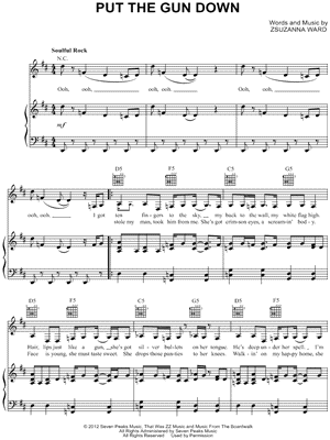 Put the Gun Down Sheet Music by ZZ Ward - Piano/Vocal/Guitar