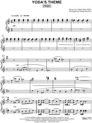Yoda's Theme Sheet Music from Star Wars: The Empire Strikes Back - Instrumental Duet