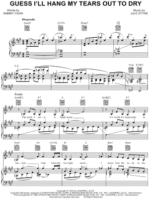 I Guess I'll Hang My Tears Out To Dry Sheet Music by Linda Ronstadt - Piano/Vocal/Guitar
