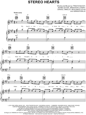 Stereo Hearts Sheet Music by Gym Class Heroes - Piano/Vocal/Guitar