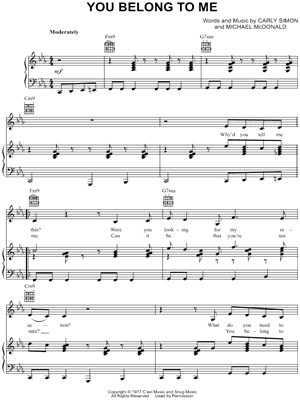You Belong to Me Sheet Music by Carly Simon - Piano/Vocal/Guitar